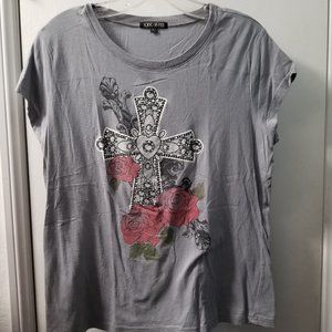 Suded coross and roses tee